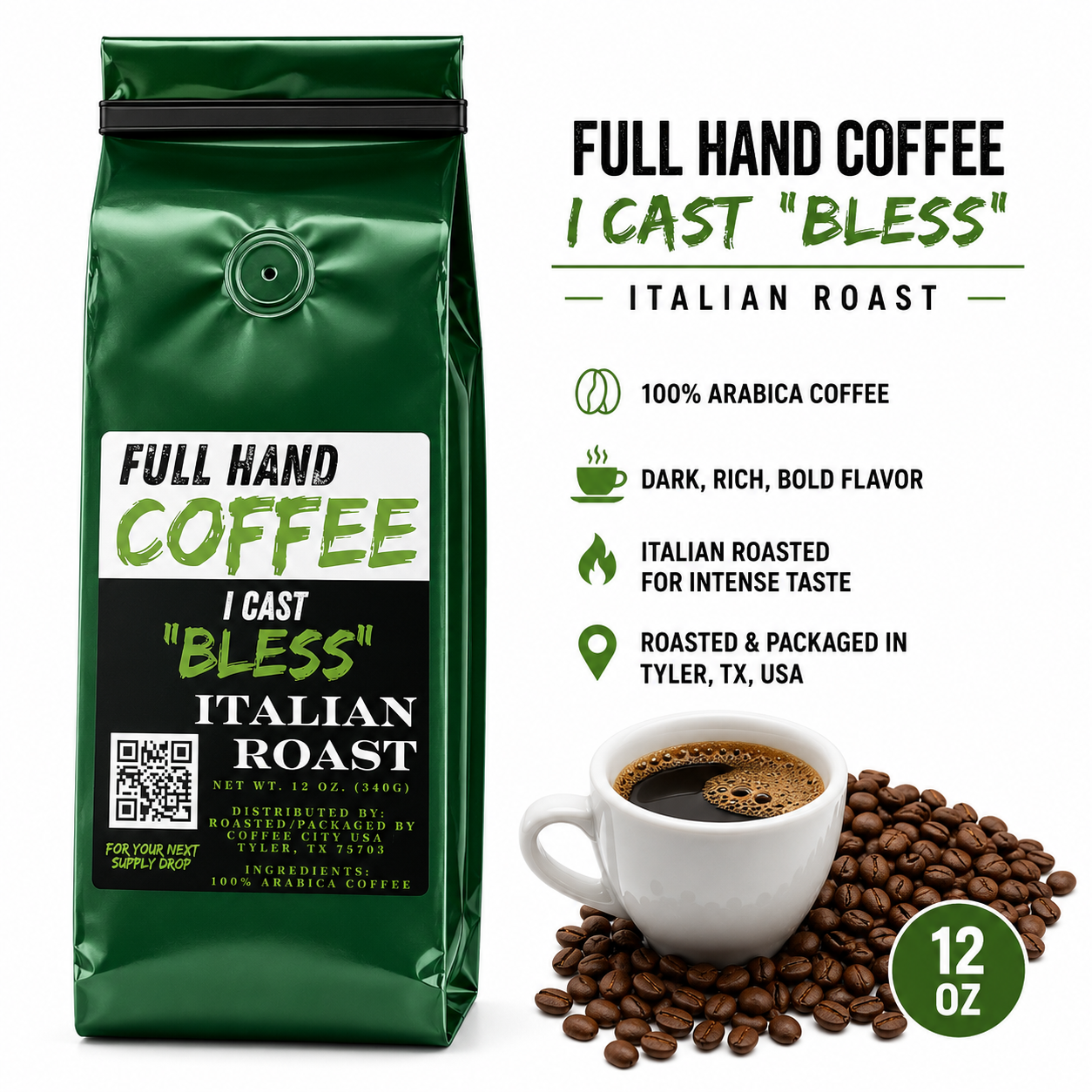 "I Cast Bless!" Italian Roast 12oz Whole Bean